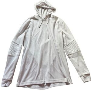A160-White hoodie with unique sleeve design #hoodie #WafflePrint#HudsonAndBarrow